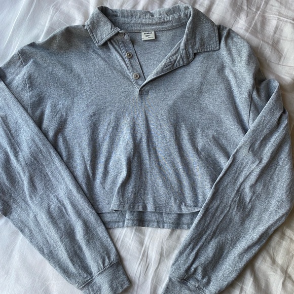 Aritzia Cropped Polo Shirt - Picture 1 of 4